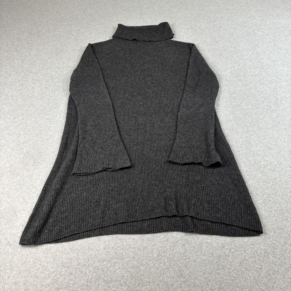 Madewell Sweater Dress Women Large Gray Tunic Rib Long Sleeve Academia Heritage